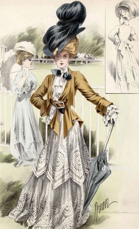 Edwardian Fashion Plates, Early 20th Century Fashion, Edwardian Era Fashion, 1969 Fashion, Belle Epoque Fashion, 1900s Fashion, 1910s Fashion, Victorian Hats, 1800s Fashion