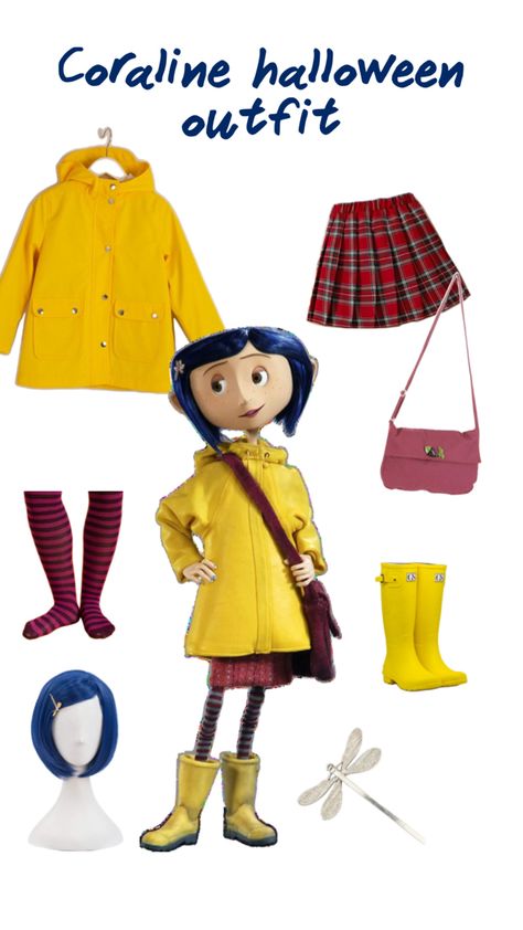 Coraline Halloween Costume, Coraline Cosplay, Coraline Halloween, Coraline Costume, Classy Halloween Costumes, Classy Halloween, Diy Costumes Kids, Costumes Kids, Quick Workout Routine