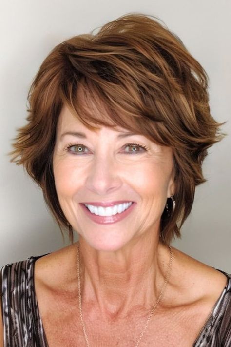 Shaggy Layers With Bangs, Haircuts For Older Women Over 60, Pretty Short Haircuts, Neat Hairstyles, Layers With Bangs, Elegant Short Hairstyles, Hair Stylist Tips, Short Haircuts Ideas, Shaggy Layers