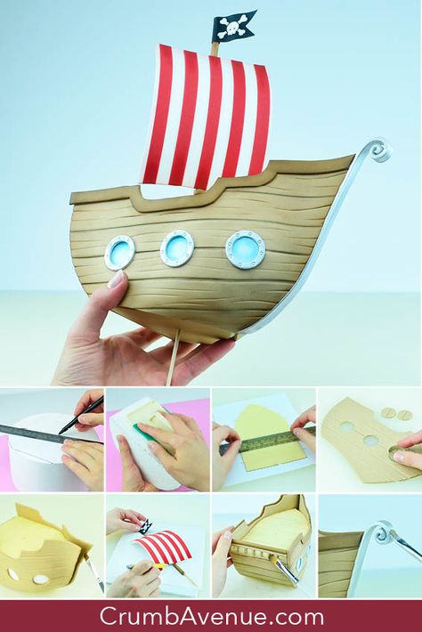 how to make, step by step, tutorial, pdf, tempates, pattern, cake decorating, fondant, gum paste, pirate theme, boy, boat, pirates, sugar craft, sugar art, Crumb Avenue, kids, birthday, diy, hobby, fun, wooden, Birthday Cake Baby Boy, Fondant Pirate, Cake Baby Boy, Pirate Ship Cake, Pirate Ship Cakes, Ship Cake, Kids Boat, New Birthday Cake, Novelty Birthday Cakes