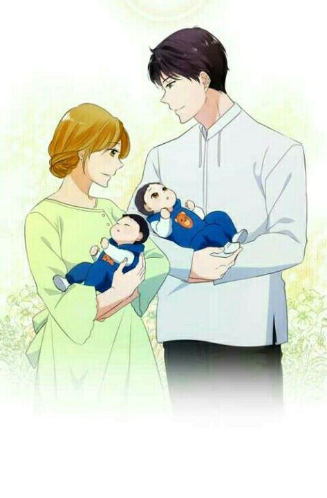 Pasutri gaje & si kembar R Art Random, Learn Korea, Anime Family, Anime Baby, Pre Wedding, Anime Wallpaper, Romance, Anime, Art