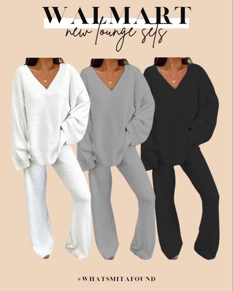 Loungewear sets from Walmart Walmart Sweatpants Outfit, Comfy Outfits Winter Lazy Days, Walmart Fashion 2024, Netflix And Chill Outfit, Lounge Outfit Ideas, Feminine Loungewear, Gray Sweatpants Outfit, Walmart Style, Wfh Outfits