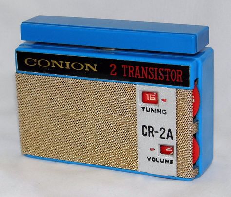 https://flic.kr/p/ddJ8wq | Vintage Conion Boy's Transistor Radio, Model CR-2A, AM Band, 2 Transistors, Made In Japan, Circa 1960 - 1962 | Another one of my favorite transistor radios. It features a rotating antenna. Spark Gap, Transistor Radio, Vintage Radio, Another One, Radios, Made In Japan, 1960s, My Favorite, Chips