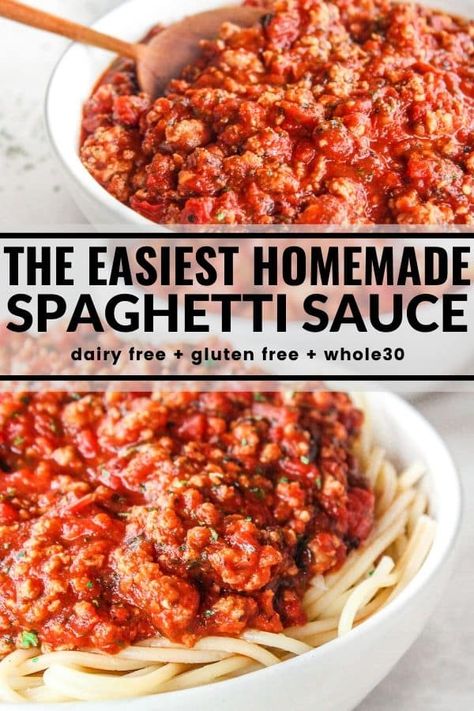 Homemade Spaghetti Meat Sauce, Canned Crushed Tomatoes, Homemade Spaghetti Sauce Easy, Recipes Spaghetti, Best Spaghetti Sauce, Homemade Spaghetti Sauce Recipe, Healthy Spaghetti, Crockpot Spaghetti, Spaghetti Recipes Easy