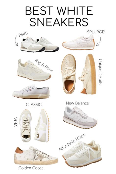 The best white sneakers all in one place! Sneakers to wear with dresses. Sneakers to wear with jeans. And even sneakers to wear with skirts and shorts. Sneakers To Wear With Jeans, Sneakers To Wear With Dresses, Dresses Sneakers, Runners Outfit, Best White Sneakers, White Runners, Runners Shoes, Classic Skirts, Skirt And Sneakers