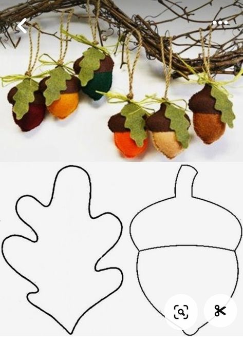 Sewing Autumn Decoration, Sewed Christmas Ornaments, Autumn Felt Crafts, Felt Fall Crafts, Fall Felt Crafts, Hay Bale Art, Tovad Ull, Simpul Makrame, Fall Sewing Projects