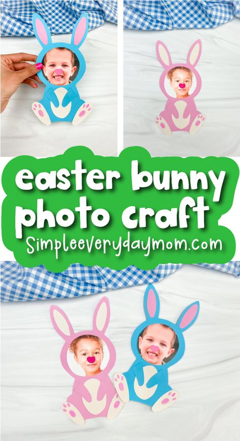 Kindergarten Easter Crafts, Easter Picture Frames, Easter Bunny Template, Bunny Photo, Easter Crafts Preschool, Bunny Templates, Fluffy Rabbit, Rabbit Crafts, Kids Craft Supplies