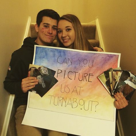 Turnabout dance proposal Turn About Dance Proposal, Turnabout Proposal Ideas, Turnabout Proposal, Clever Pick Up Lines, Cute Homecoming Proposals, Dance Proposal, Pick Up Lines, Homecoming Proposal, School Days