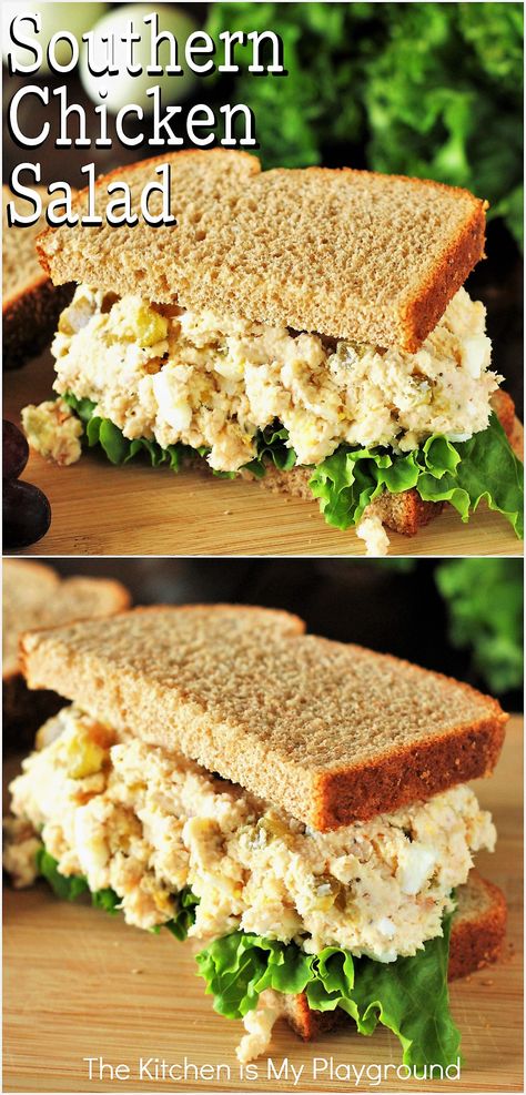 Traditional Southern Chicken Salad Cajun Chicken Salad Sandwich, Chicken Salad Southern, Chicken Salad Recipe With Eggs, Cajun Chicken Salad Recipe, Southern Chicken Salad Recipe, Chicken Salad Chick Recipe, Chicken Egg Salad, Cajun Chicken Salad, Grilled Chicken Caesar Salad