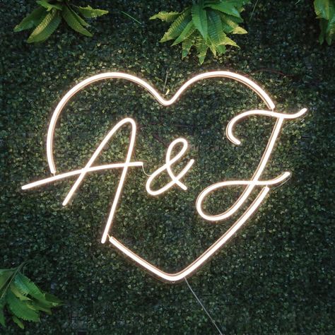 Engagement Party Backdrop, Wedding Neon Light, Heart Neon Sign, Engagement Party Decor, Heart Neon, Wedding Initials, Personalized Neon Signs, Wedding Neon Sign, Engagement Party Decorations