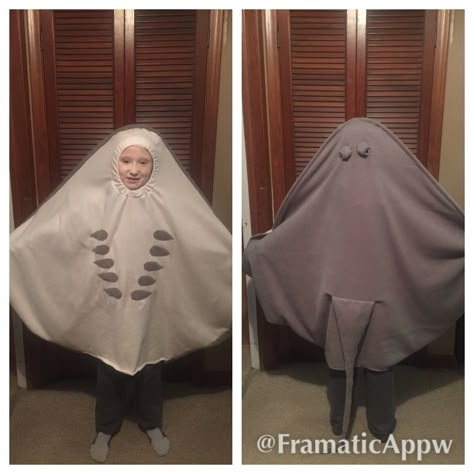 Stingray costume Diy Stingray Costume, Diy Stingray, Sea Animal Costume, Sea Animal Costumes, Stingray Costume, Sea Creature Costume, Finding Nemo Costume, Halloween Costumes Kids Homemade, Sea Costume