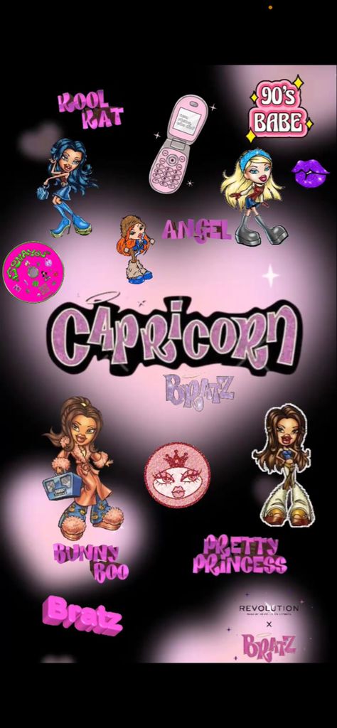 Capricorn Bratz Iphone Wallpaper for Lock screen or home screen Zodiac Signs Wallpaper Capricorn, Capricorn Wallpaper Iphone, Capricorn Wallpapers, Capricorn Wallpaper Aesthetic, Capricorn Background, Bratz Wallpaper Iphone, Cute Funny Wallpapers, Capricorn Wallpaper, Bratz Wallpaper