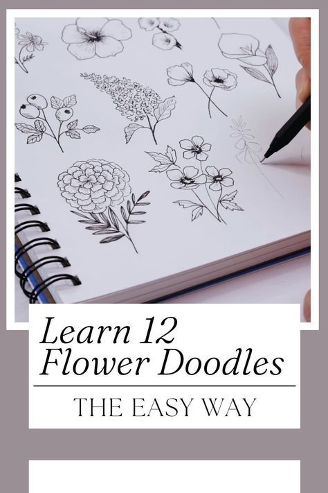 Ready to dive into a world of creativity and learn how to craft 12 delightful flower doodles with ease? Whether you're a seasoned artist or just beginning your artistic journey, this tutorial is here to guide you through the magic of drawing various flowers. This creator will provide you with step-by-step instructions, making it a breeze to create these 12 beautiful flower doodles. So, grab your favorite pen, and let's start sketching these charming blooms that are sure to steal your heart... Drawing A Flower Step By Step, How To Draw Floral Designs, How To Draw A Flower Step By Step, Flower Doodles Easy, Doodles Easy, Artsy Projects, Start Sketching, Watercolour Sketchbook, Simple Flower Drawing