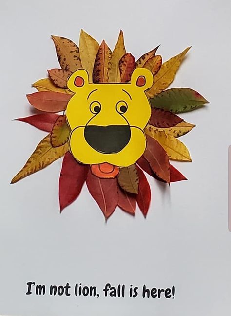 Fall Leaves Activities, Lion Craft, Animal Art Projects, Homeschool Projects, Kindergarden Activities, Activities For Boys, Kids Math Worksheets, Handmade Paper Crafts, Lion Face