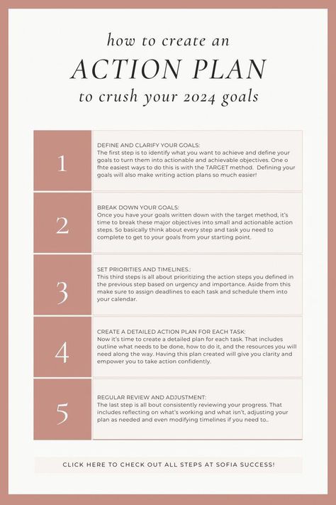 Motivated to achieve your 2024 resolutions but do't know where to start? Then you need to check out these 5 essential steps to create a KILLER action plan for your goals! But wait because you will not only learn how to achieve your goasl 2024, but how to make a life vision to build your dream life this new year! #selfimprovement2024 #createalifevision #lifeplan #goalplanning #goalsetting #NaturalRemediesForGallbladderHealth How To Achieve Goals Tips, How To Plan Your Life Goals, Goals Action Plan, Action Plan For Goals, How To Create A 5 Year Plan, How To Plan Your Future, How To Plan For The Future, How To Make A 5 Year Plan, Dream Life Plan