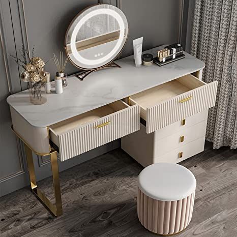 Table Design For Bedroom, Dressing Mirror Ideas, Makeup Storage Cabinet, Dressing Mirror Designs, Table Mirror Design, Dressing Table Mirror Design, Wooden Dressing Table, Dressing Table Lights, Modern Dressing Table