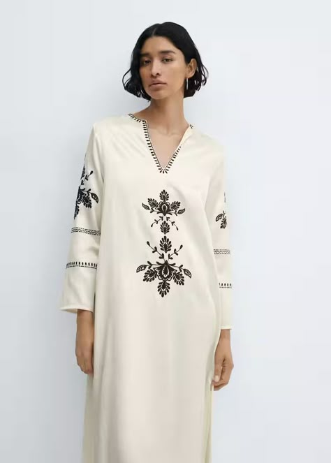 Floral puffed sleeves dress -  … curated on LTK Cotton Dress Indian, Printed Kurti Designs, Pakistani Bridal Dress, Cotton Jackets Women, Embroidery On Kurtis, Trendy Shirt Designs, Embroidered Tunic Dress, Kurti Embroidery Design, Textile Prints Design