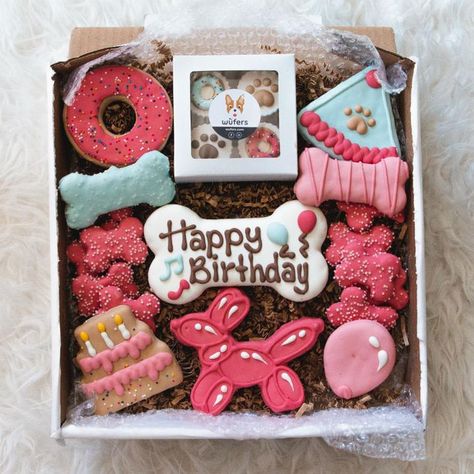 Birthday Treats For Dogs, Dog Birthday Treats, Birthday Dog Treats, Dog Cake Recipes, Pet Treats Recipes, Dog Gift Box, Cookies Box, Dogs Birthday, Frozen Dog Treats