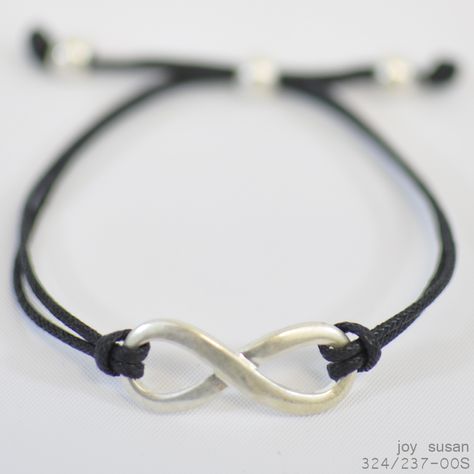 Infinity Sign Bracelet, Infinite Bracelet, Infinity Bracelets, Infinity Sign, Black Thread, Bracelet Collection, Infinity Bracelet, Jewelry Ideas, Stuff To Do