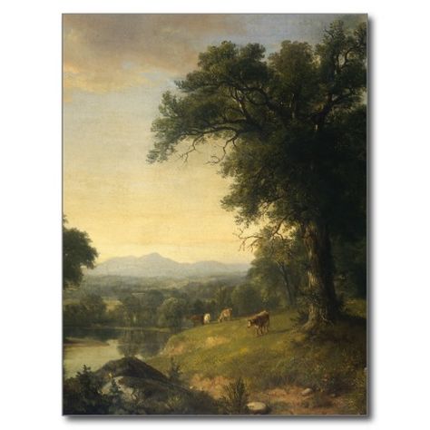 A Pastoral Scene By Asher Brown Durand Postcard Hudson River School Paintings, Hudson River School, River Landscape, American Painting, Wall Picture, National Gallery Of Art, Vintage Landscape, Cool Landscapes, Pics Art