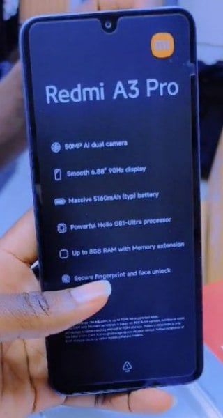 A new smartphone from Redmi, called the Redmi A3 Pro, has appeared unexpectedly. Although Xiaomi has not made an official announcement yet, a Kenyan online retailer has shared a listing that includes basic details and an impressively low price. 
Unofficial Images
The images shown alongside the specifications are likely “unofficial,” as they look like raw photos rather than polished official designs. Notably, there hasn't been a Redmi A2 Pro or A1 Pro before, which makes the A3 Pro the first “... Redmi A3, Photo Games, Raw Photo, Finger Print Scanner, Technology News, Tech News, New Technology, Online Retail, Low Price