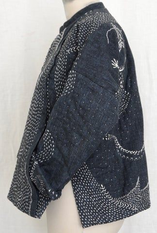 Sashiko Designs, Diane Ericson, Quilt Jackets, Sashiko Jacket, Quilted Jacket Pattern, Boro Stitching, Quilted Shirt, Sashiko Pattern, Wearable Art Clothing