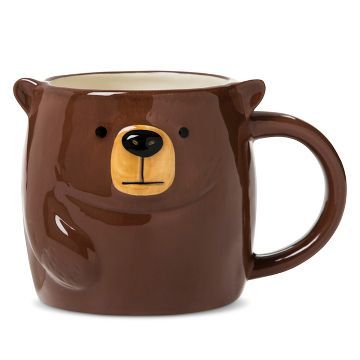 Bear 11oz Earthenware Mug Brown - Threshold™ Tanah Liat, Pretty Mugs, Ceramics Pottery Art, Clay Art Projects, Cute Cups, Cool Mugs, Cute Mugs, Pottery Mugs, Pottery Painting