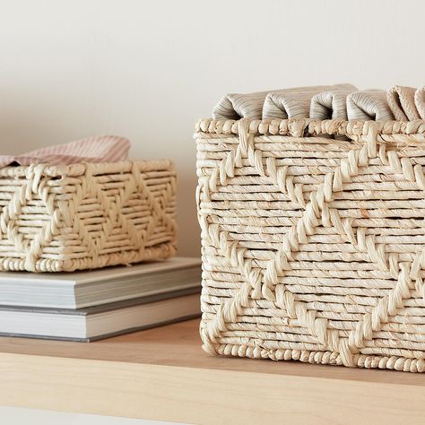 Large Trellis, Small Trellis, Storage Cubes, Wicker Storage, Decorative Storage Boxes, The Container Store, Organization Solutions, Container Store, Maize