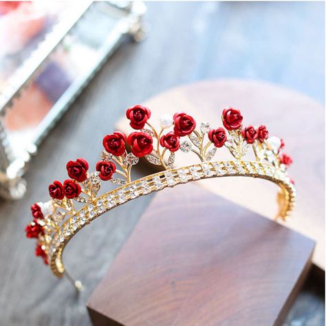 10 Red Rose gold tiaras crystals rhinestones    @6.59 ea  -  $15 Birthday Tiaras, Princess Tiaras, Crystal Crown Tiaras, Beauty And The Beast Theme, Crystal Bridal Tiaras, Tiara Ring, Beautiful Tiaras, Crown Tattoo, Crown Tiara