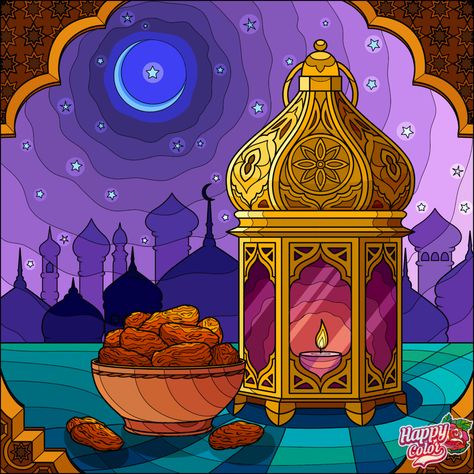 Arabian Nights Theme, Lantern Illustration, Ramadan Kareem Pictures, Ramadan Poster, Ramadan Images, Islamic Art Canvas, Abstract Art Painting Diy, Canvas Painting Designs, Clip Art Borders