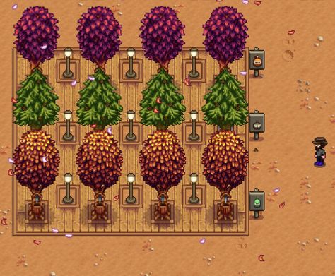 Stardew Valley Tree Farm, Stardew Farms, Stardew Valley Layout, Stardew Valley Tips, Stardew Valley Farms, Stardew Valley Fanart, Farm Layout, Valley Girls, Tree Farm