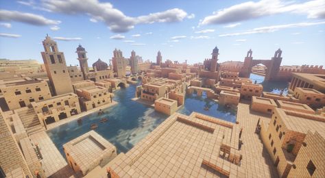 Minecraft Dessert Build, Minecraft Desert Builds, Minecraft Desert House, Minecraft Cities, Minecraft Desert, Desert City, Minecraft Structures, Perspective Drawing Architecture, Minecraft Castle