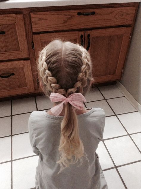 Toddler Hairstyles Girl With Bow, Swimming Hairstyles For Kids, Kid Hair Styles, Tie A Hair Scarf, Picture Day Hairstyle, Hairstyle For Kids, Ideas For Kindergarten, Picture Day Hair, Cute Toddler Hairstyles