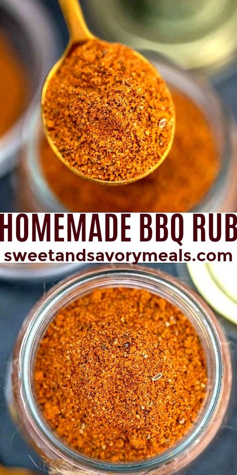 Homemade Bbq Rub, Barbecue Rub, Homemade Dry Mixes, Sauce Spaghetti, Dry Rub Recipes, Homemade Spice Mix, Spice Blends Recipes, Meat Rubs, Homemade Mixes