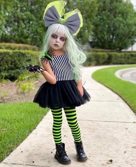 Beetlejuice Tutu Costume, Diy Lol Doll Costume, Girls Beetlejuice Costume, Beetle Juice Girl Costume, Halloween Costumes For Kids Girls Cute, Halloween Costumes For Girls 6-8, Black Tutu Halloween Costume, Girl Beetlejuice Costume, Girls Halloween Costumes Kids