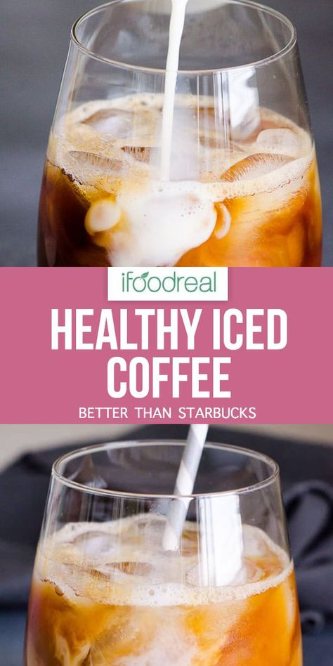 Healthy Iced Coffee Recipe, Almond Milk Coffee Recipes, Sugar Free Iced Coffee, Recipe With Almond Milk, Diy Iced Coffee, Healthy Iced Coffee, Sugar Free Smoothies, Coffee Recipe Healthy, Almond Milk Coffee