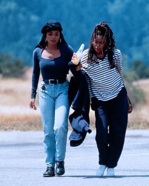 Image may contain: 2 people, people standing, stripes and outdoor Poetic Justice Outfit, 90s Outfit Party Hip Hop, Black 90s Fashion, 90s Fashion Outfits Hip Hop, Looks Hip Hop, 90’s Outfits, Regina King, 90s Inspired Outfits, 90s Hip Hop Fashion