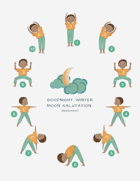 Moon Salutation Yoga, Kids In Nature, Preschool Yoga, Kid Yoga Lesson Plans, Yoga Lesson Plans, Kids Yoga Classes, Family Yoga, Childrens Yoga, Arte Yoga