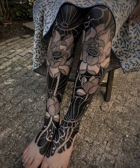 Black And White Tattoos, 42 Tattoo, 16 Tattoo, White Tattoos, Blackout Tattoo, Back Of Shoulder Tattoo, Leg Sleeve Tattoo, Instagram Tattoo, Leg Sleeve