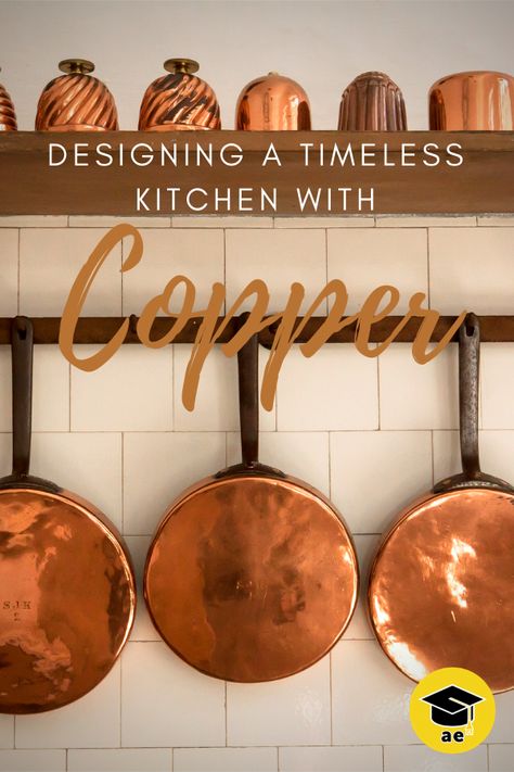 Building your dream kitchen can be stressful and a huge investment, so when deciding what to go for, you want to choose something that you will love and looks great for a long time. Copper is one of the more versatile choices as it can be used in kitchens ranging from rustic to modern so choosing what works best can sometimes be difficult. This is why the team at Appliance Educator has compiled a list of our favorite copper appliances and kitchens to help you decide what fits you best! Copper Kitchen Accents, Copper Appliances, Honey Kitchen, Kitchen Copper, Mcm Kitchen, Timeless Kitchen, Kitchen Range, Copper Kitchen, Dream Kitchen