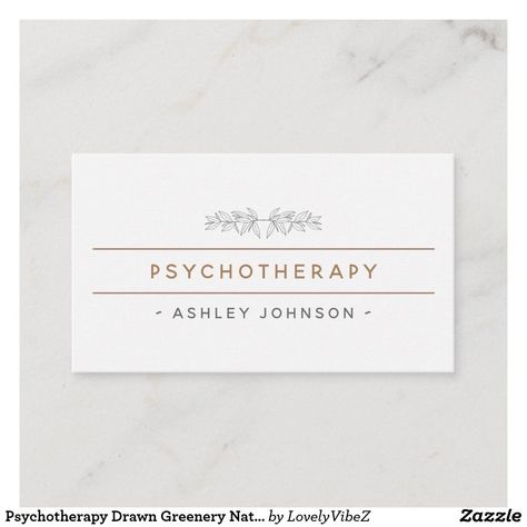 Psychotherapy Drawn Greenery Nature Botanical Boho Business Card Psychotherapist Business Card, Boho Business, Counseling Kids, Elegant Business Cards, Business Card Size, Professional Business Cards, Business Card Logo, Psychologist, Business Card