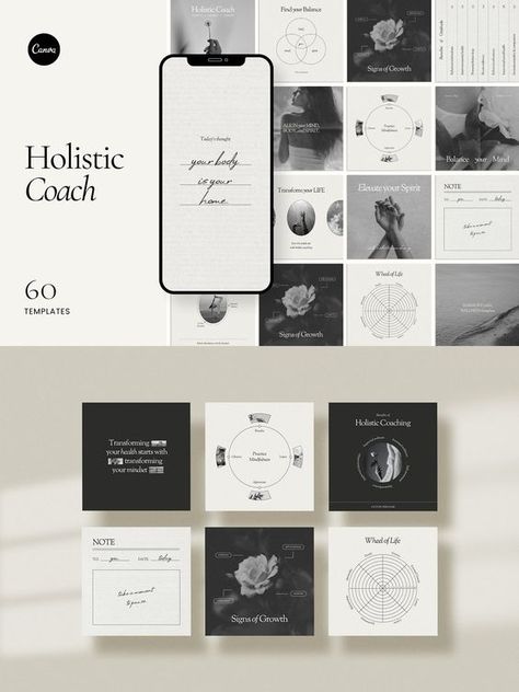 Social Media Templates by Penny Life Coaching Aesthetic, Instagram Canva Template, Life Coach Branding, Coach Instagram Template, Holistic Coach, Coaching Instagram, Coaching Templates, Canva Social Media Templates, Fitness Branding