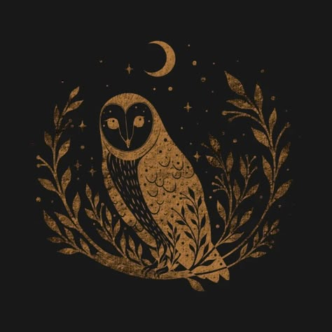 Owl Moon 2 - Night Owl - T-Shirt | TeePublic Witchcore Art, Rabbit Cafe, Pottery Underglaze, Lino Cut Art, Bujo Theme Ideas, Feather Svg, Magical Mountain, Sweet Images, Owl Graphic