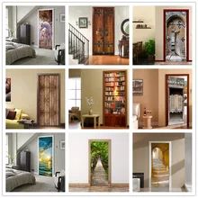 3D Library Door Sticker Self adhesive Waterproof DIY Bookshelf Wallpaper For Living Room Bedroom Home Wood Doors Refurbish Decal|Door Stickers| - AliExpress Doors Wallpaper, Diy Door Decor, Wallpaper Decal, Diy Poster, London Underground Stations, Door Poster, Door Sticker, Door Murals, Door Decals