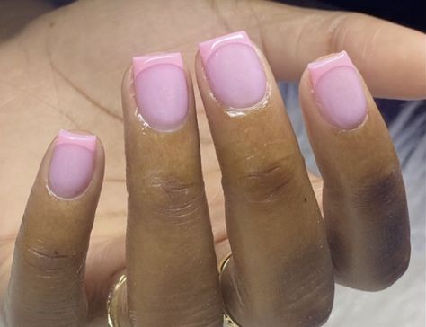 Short Coloured French Tip Nails, Shirt Square French Tip Nails, Short Nails Natural, Casual Nails, Work Nails, Drip Nails, Girly Acrylic Nails, Simple Acrylic Nails, Classy Acrylic Nails