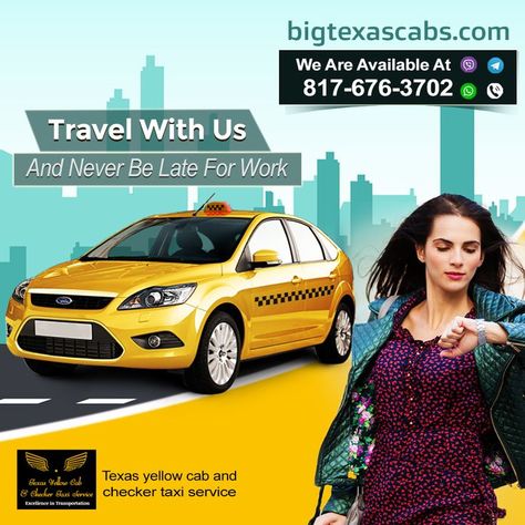 Taxi Advertising, Dfw Airport, Pinterest Photography, Yellow Cabs, Luxury Car Rental, Graphic Design Ads, Airport Transportation, Taxi Cab, Car Rentals