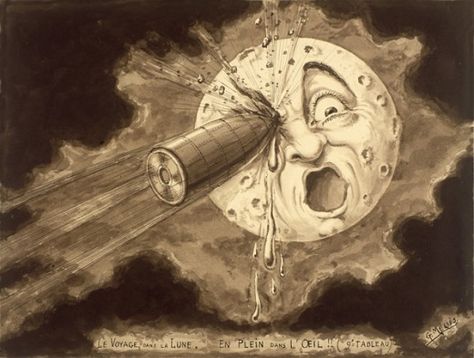 A Trip To The Moon, George Melies, Illustration Vintage, Silent Film, 영감을 주는 캐릭터, Poster Vintage, Moon Art, French Artists, Decorative Tile