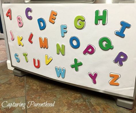 Diy Magnetic Letters, Alphabet Fridge Magnets Aesthetic, Magnetic Alphabet Letters Activities, Magnetic Alphabet Letters, Ice Play, Garden Unit, Alphabet Magnets, Preschool Activities Toddler, Magnetic Letters