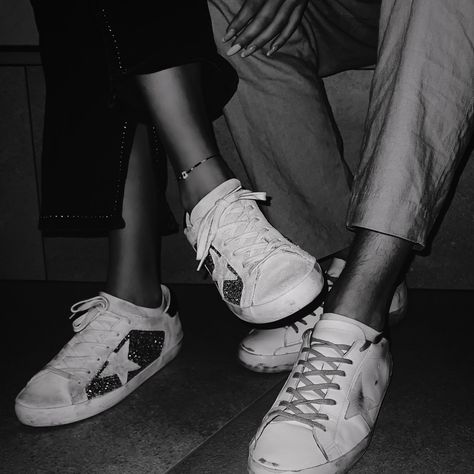 Golden Goose Black And White, Golden Goose Sneakers Aesthetic, Golden Goose Aesthetic, Goose Aesthetic, Big Diamond Engagement Rings, Couple Sneakers, Mediterranean Summer, Super Rich Kids, Golden Goose Sneakers