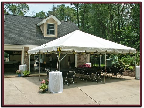 Add some shade to your driveway with a frame tent. #graduationparty Party Tent Rentals, Backyard Graduation Party, Garage Party, A Frame Tent, Winter Tent, Backyard Birthday Parties, Graduation Open Houses, Backyard Birthday, Tent Awning